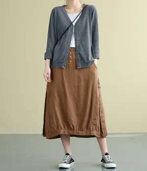 Casual Linen loose fitting Women's Skirts DZA2007192