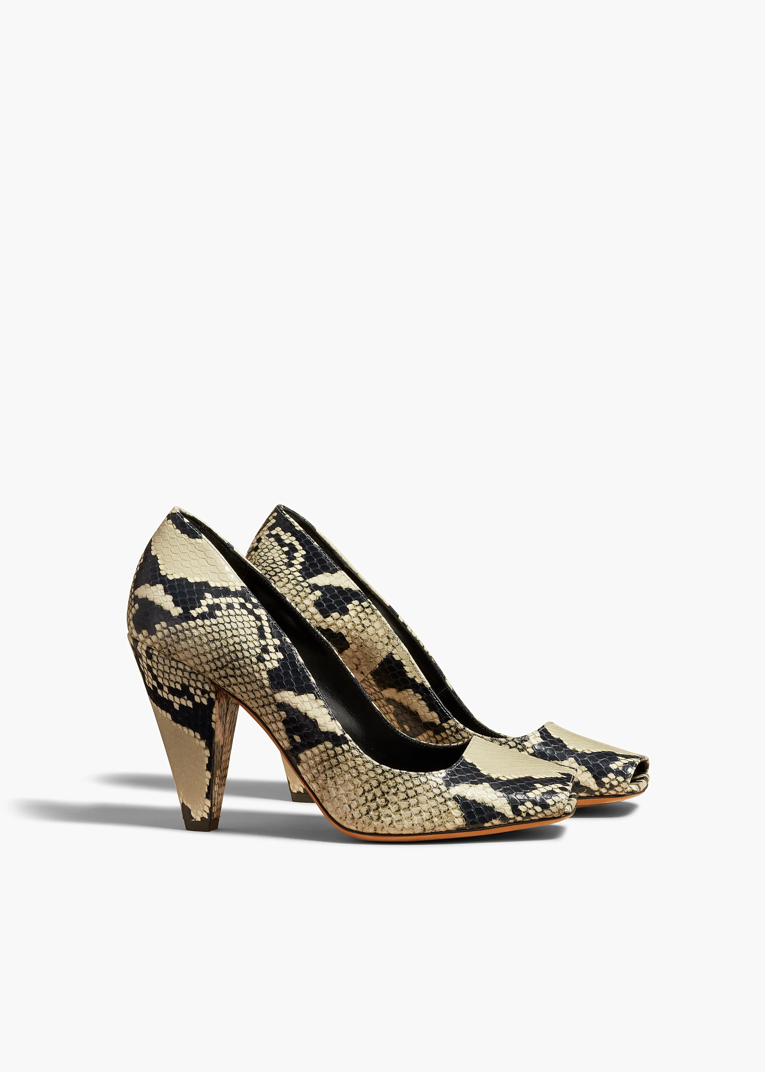 Cedar Pump in Natural Python-Embossed Leather