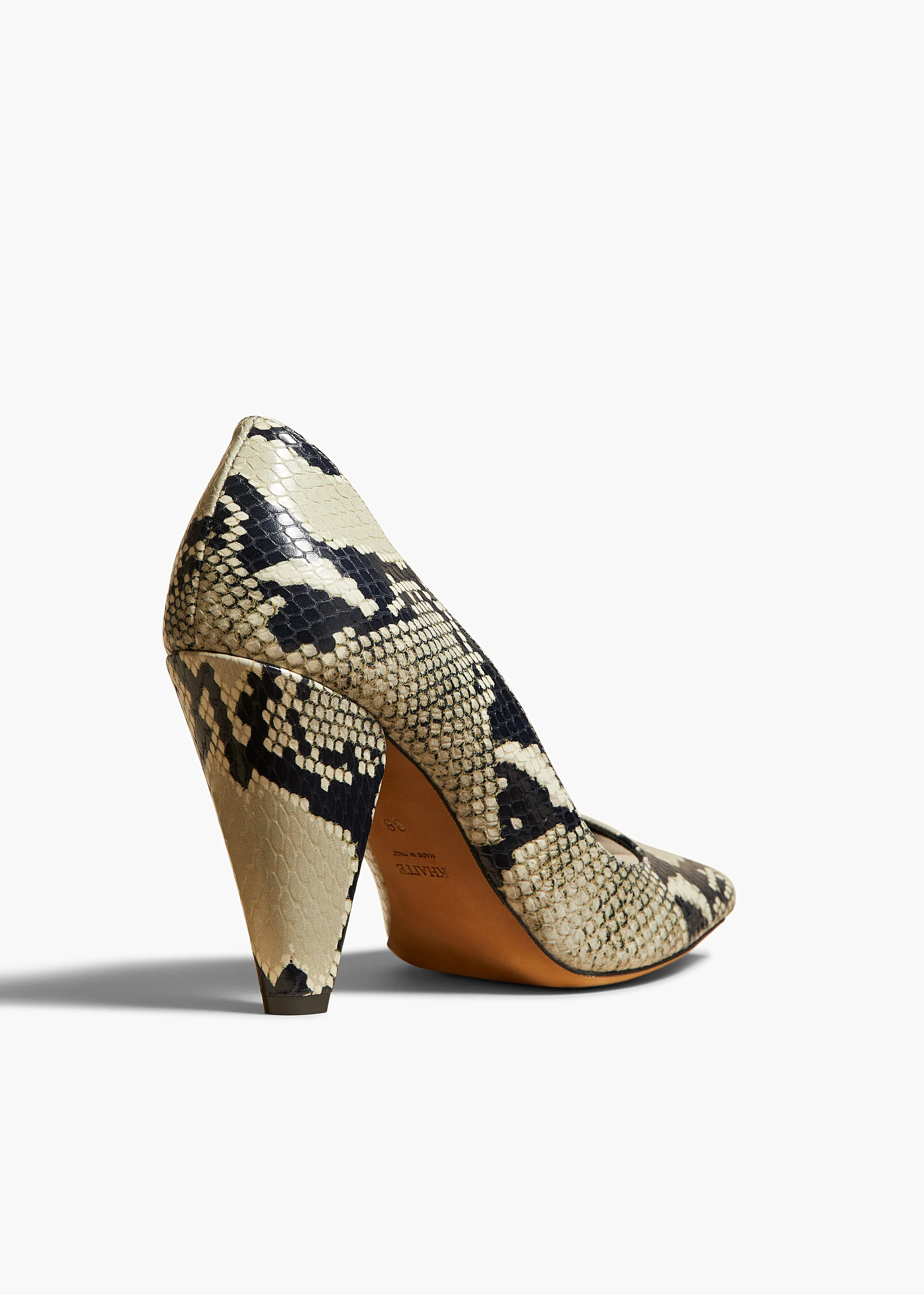 Cedar Pump in Natural Python-Embossed Leather