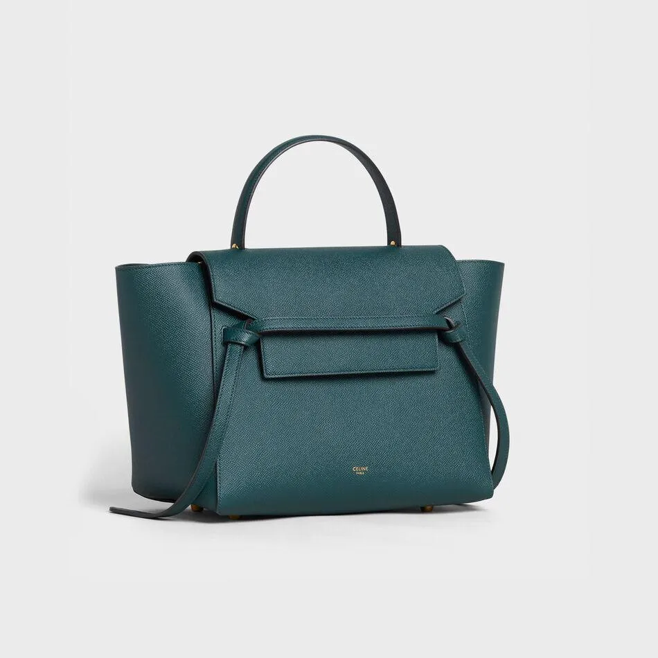 Celine Micro Belt Bag In Grained Calfskin Amazone