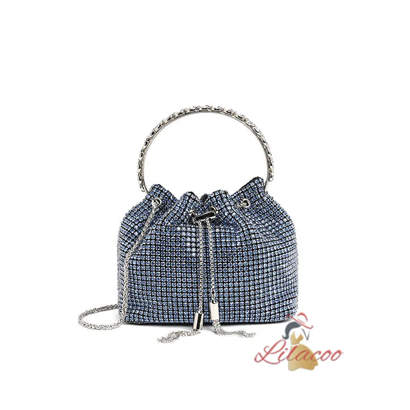 Chain-studded Full-drilled Bucket Bag