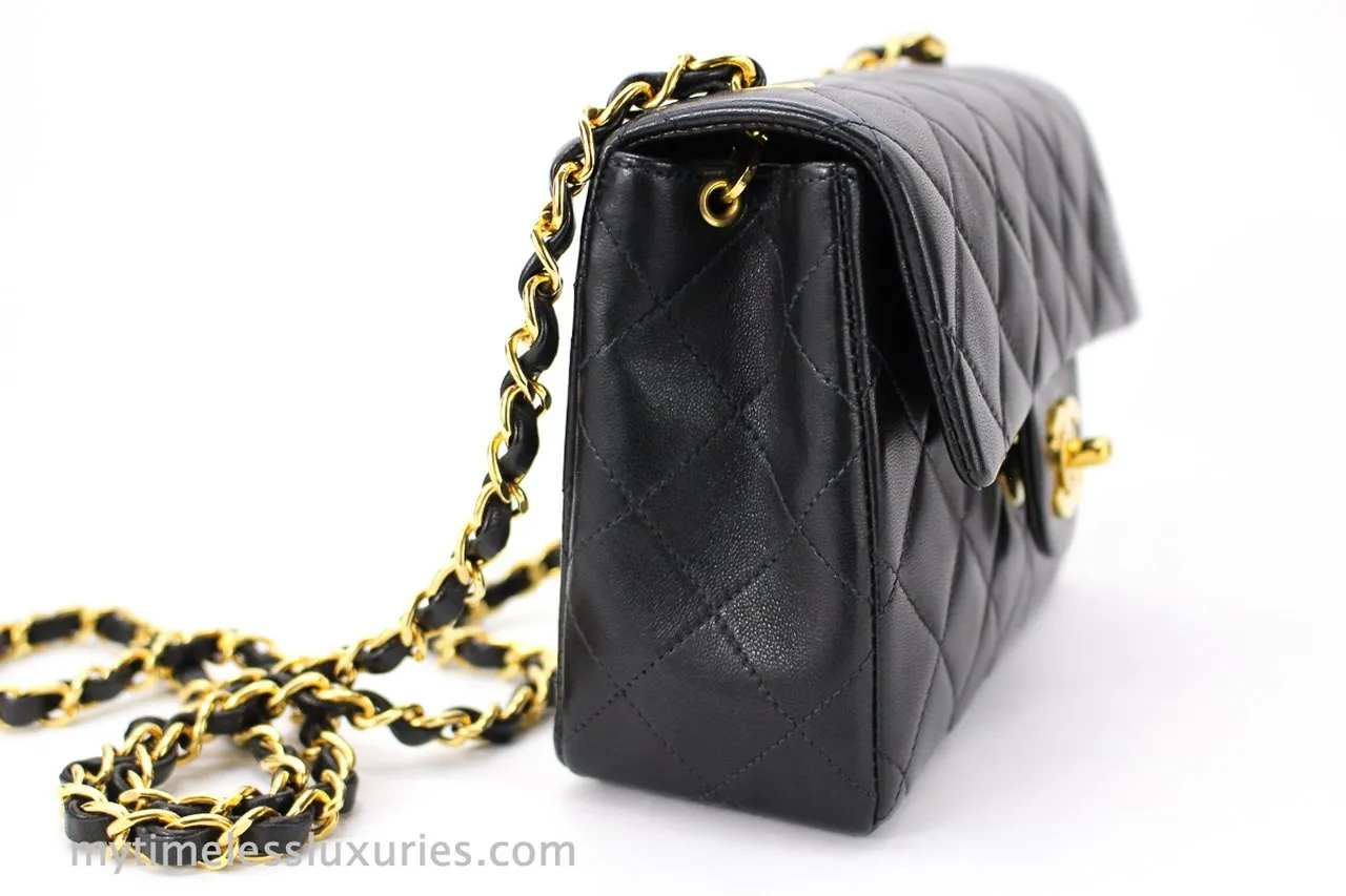 Chanel Mini Flap Bag Black Lambskin Gold Hardware