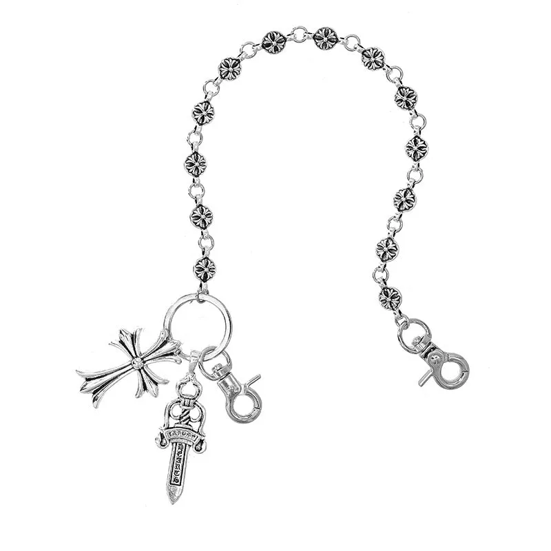 chrome hearts sword round bead cross bag chain waist chain