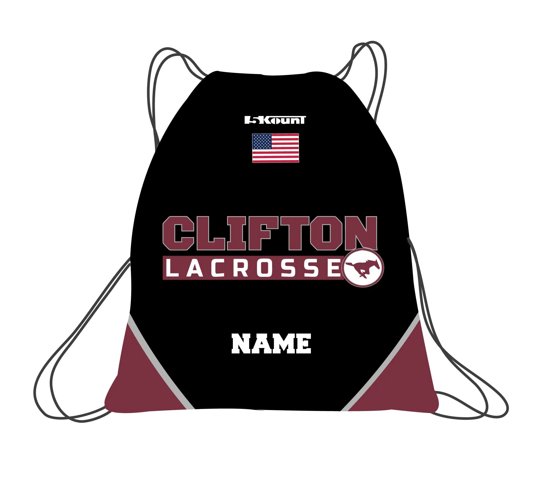 Clifton Lacrosse Sublimated Drawstring Bag