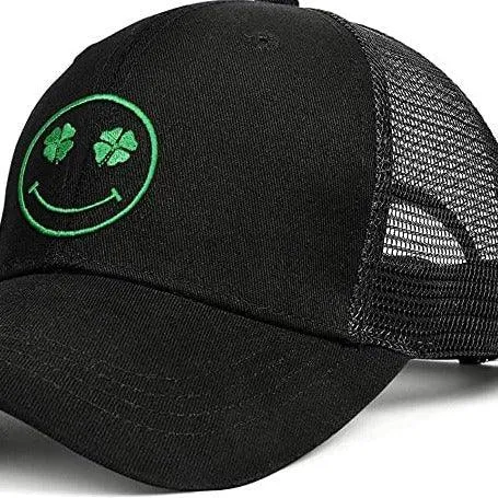 Clover Smile Embroidery Adjustable Baseball Cap