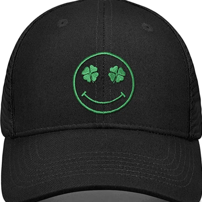 Clover Smile Embroidery Adjustable Baseball Cap