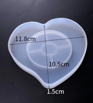 Coaster DIY Resin Silicone Mould - Heart For Cup