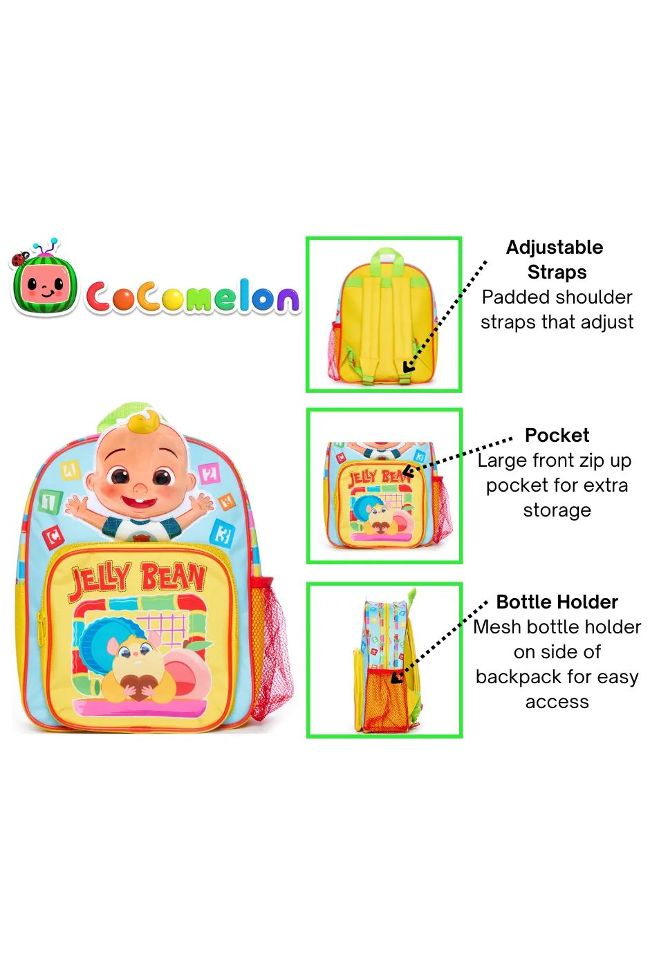 Cocomelon Jelly Bean Backpack Nursery School Rucksack