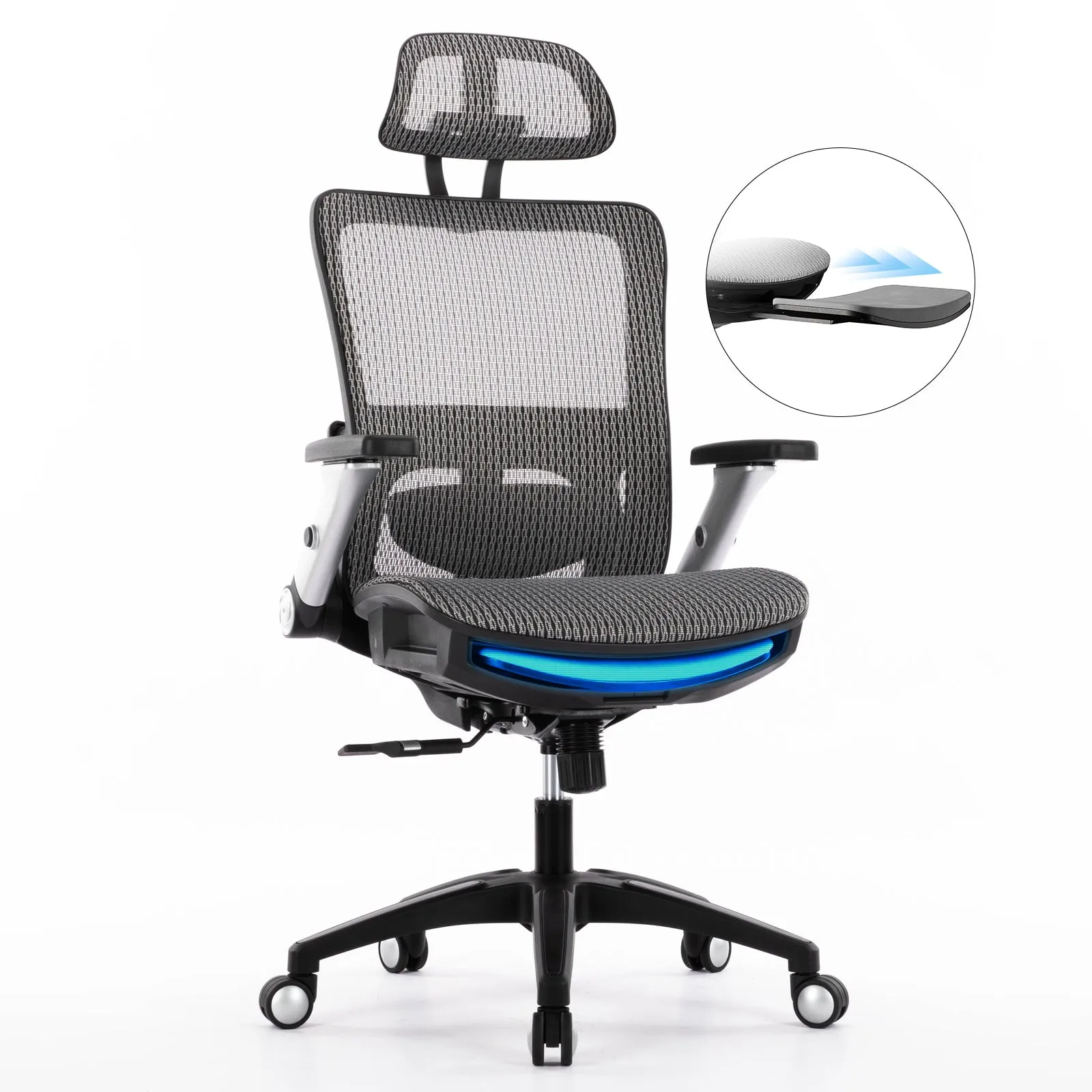 COLAMY 275lbs Executive High Back Mesh Office Chair with Footrest Model.2577