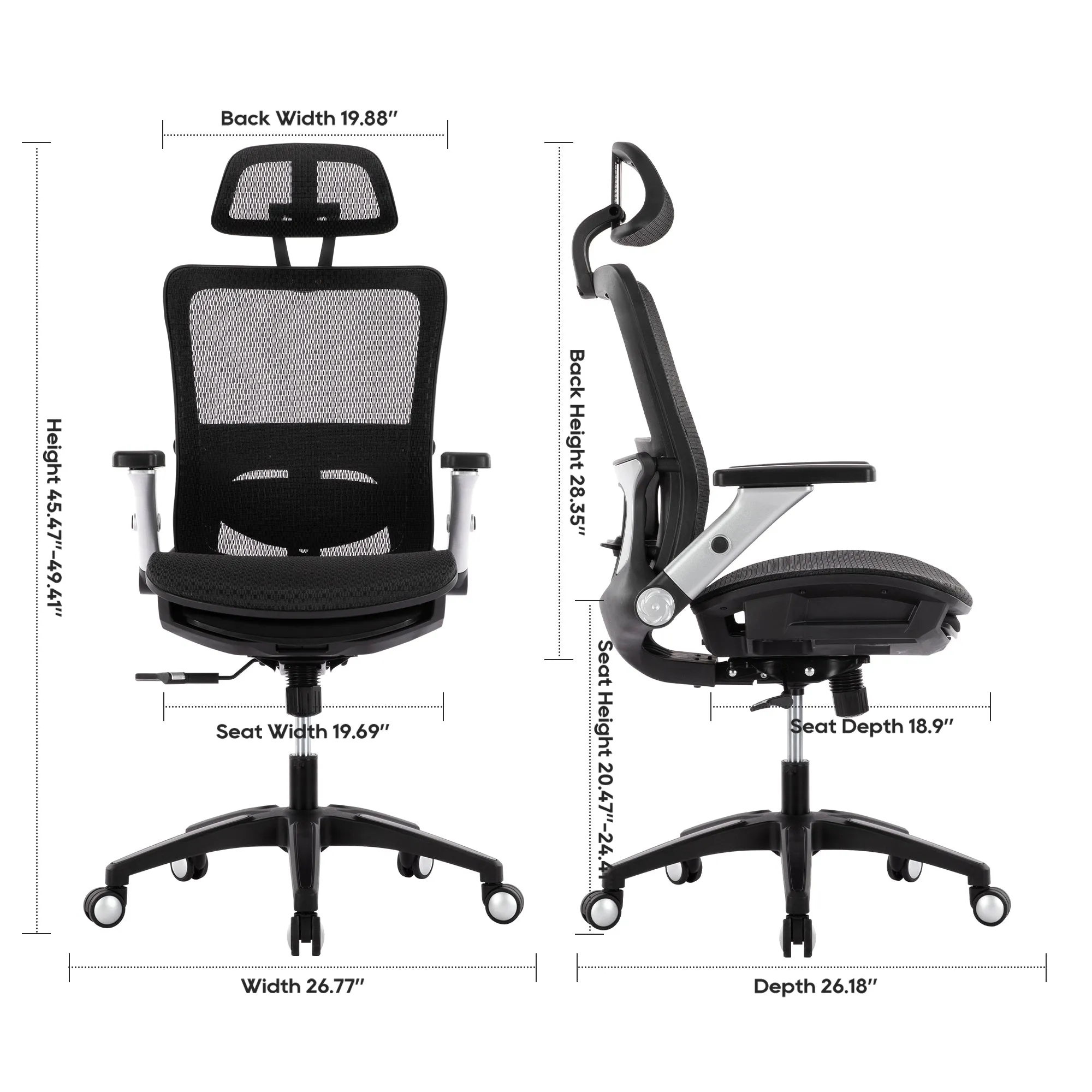 COLAMY 275lbs Executive High Back Mesh Office Chair with Footrest Model.2577