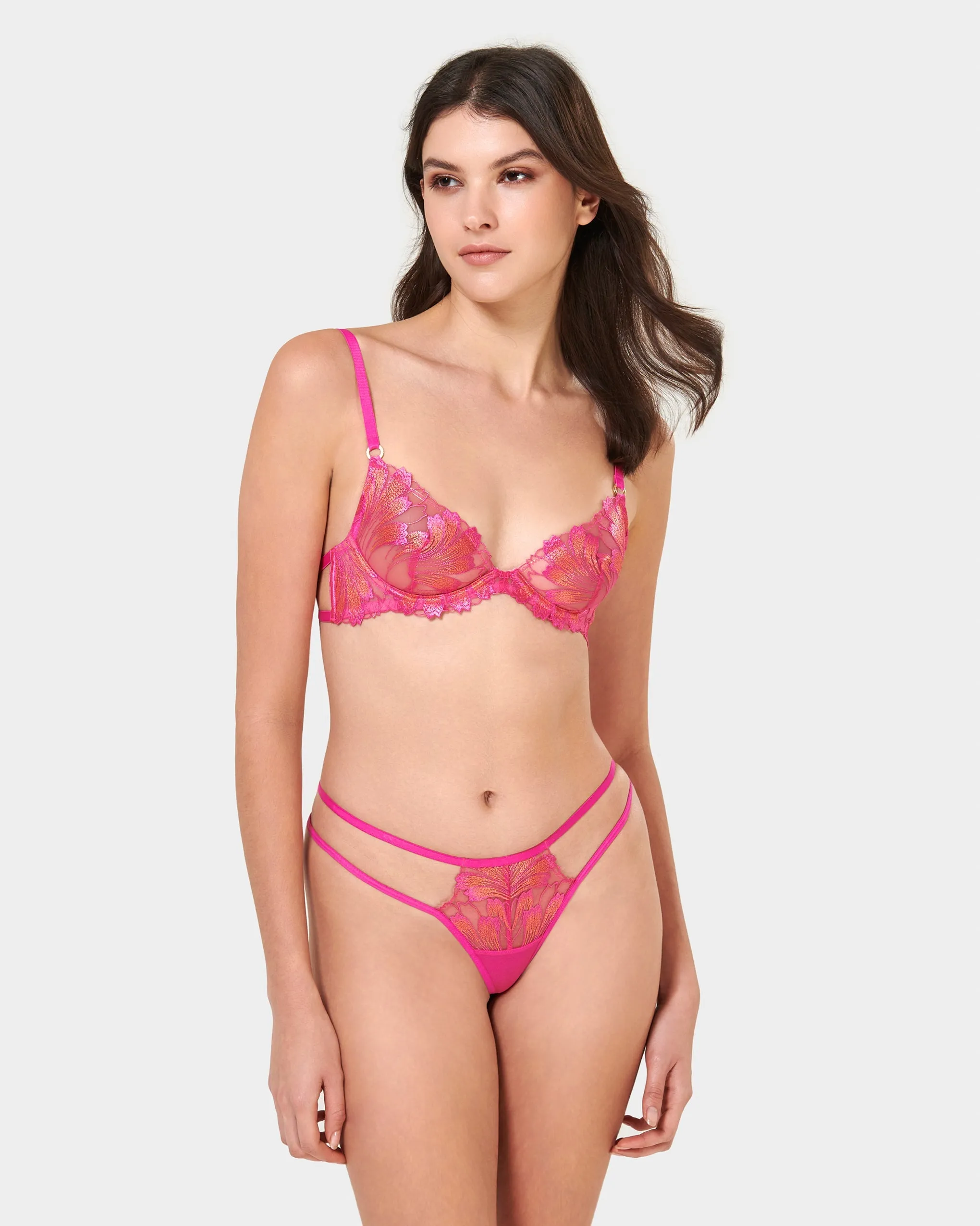 Colette Thong Fuchsia Pink/Orange Pepper