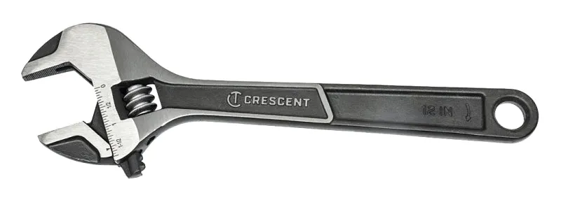 Crescent ATWJ212VS Adjustable Wrench, 12 in OAL, 1-1/2 in Jaw, Alloy Steel, Black Phosphate/Lacquer :CD: QUANTITY: 1