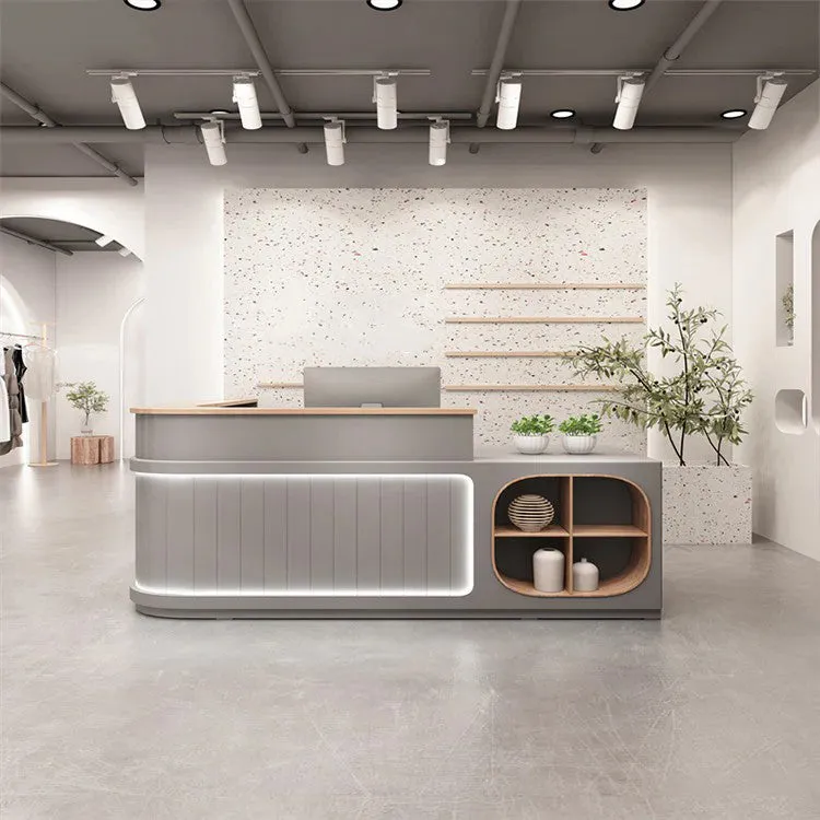 Customizable Corner Reception Desk With Light