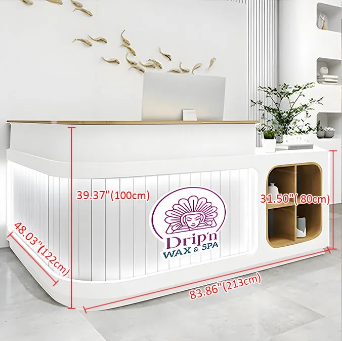 Customizable Corner Reception Desk With Light