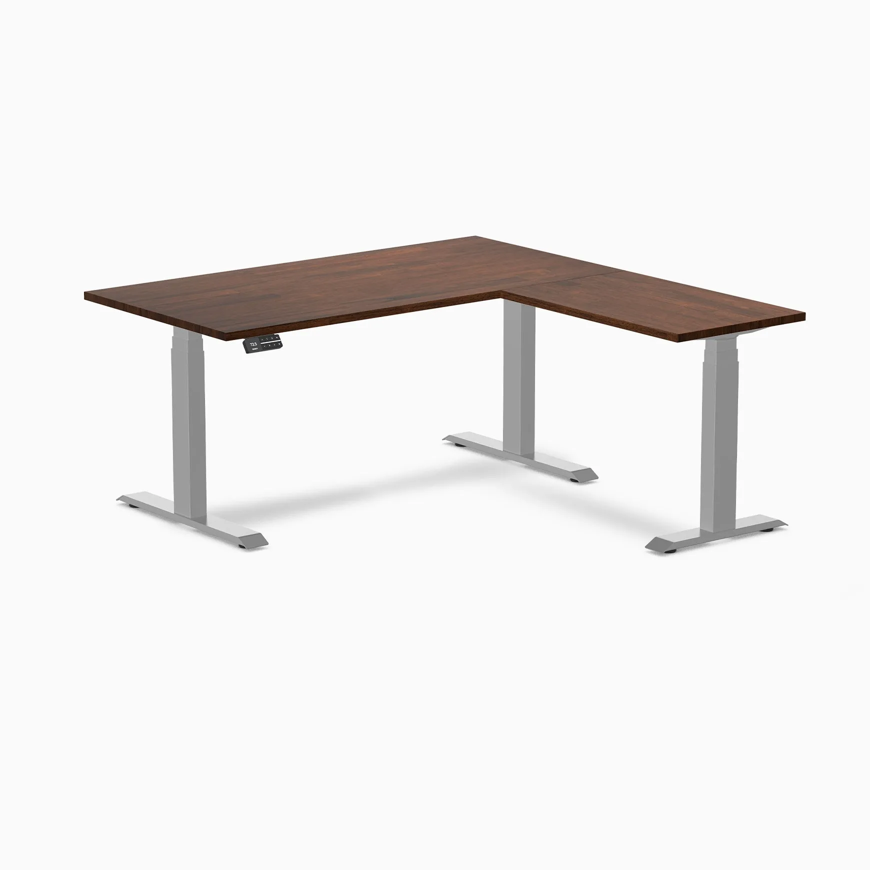 Desky Rubberwood L-Shape Sit Stand Desk