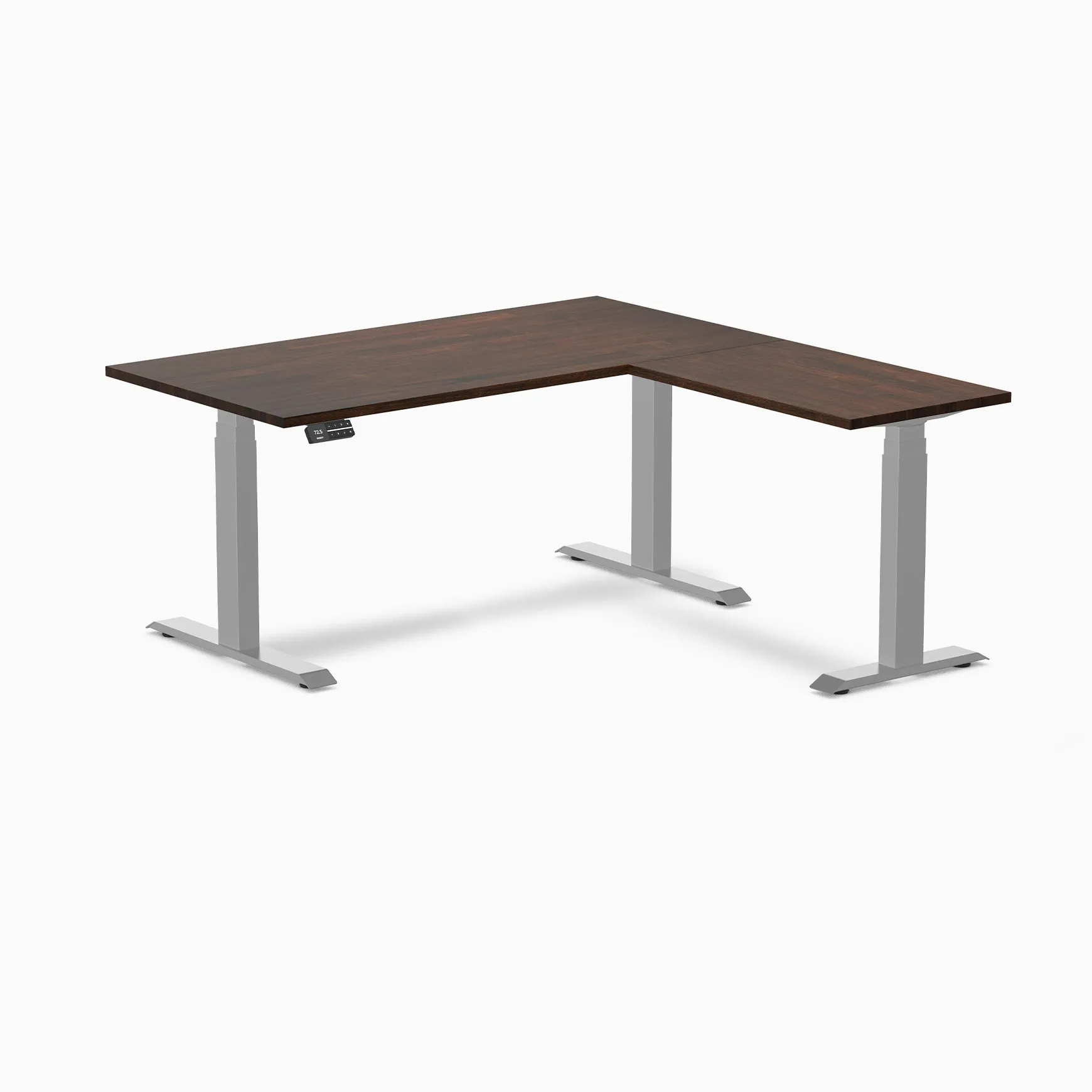 Desky Rubberwood L-Shape Sit Stand Desk