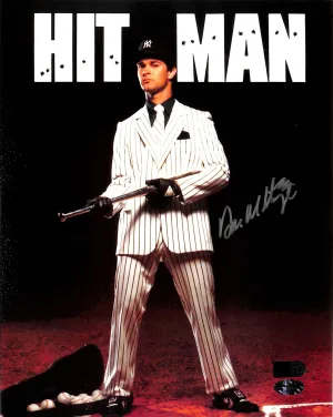 Don Mattingly Signed 8x10 Hit Man Photo (AIV)