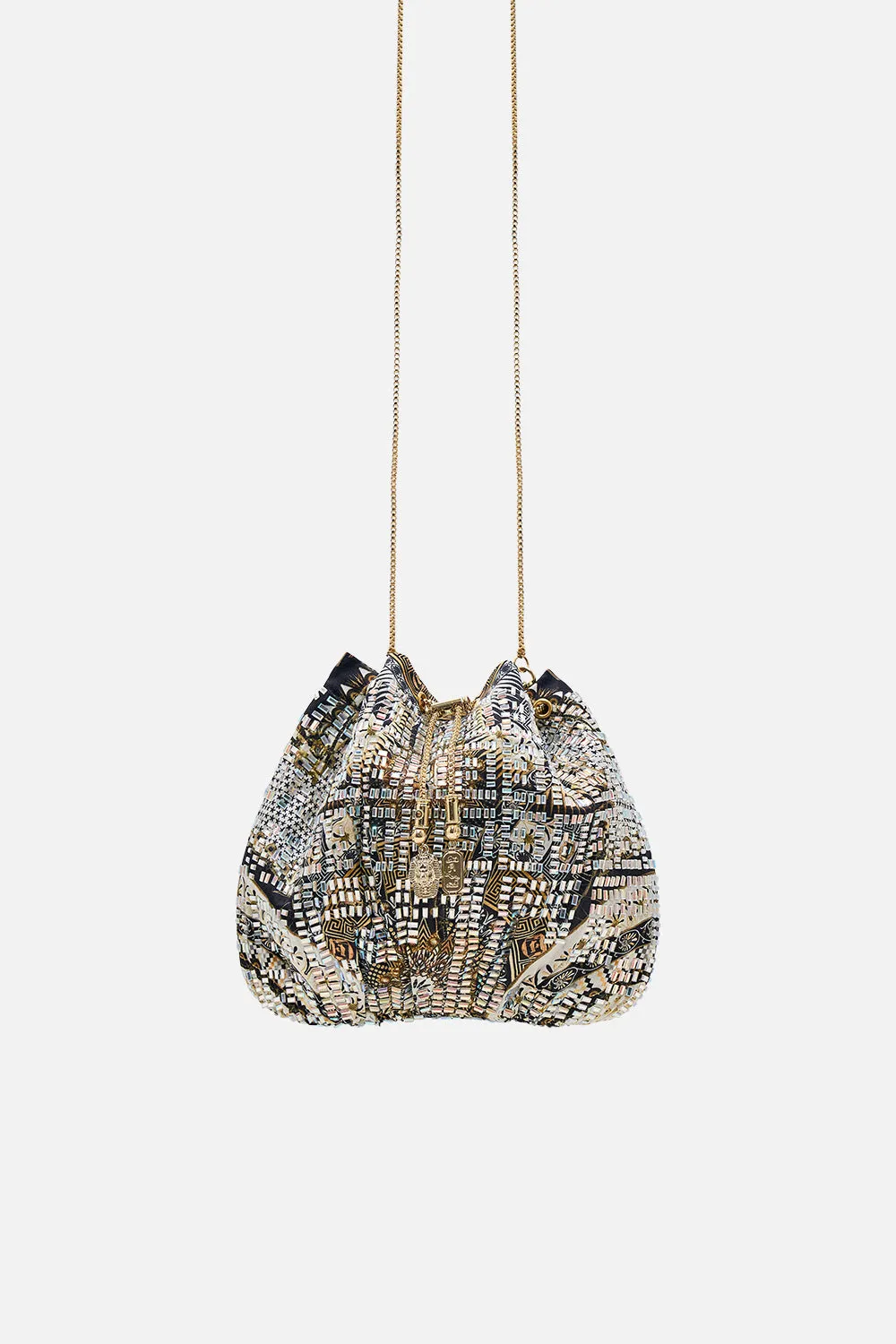 DRAWSTRING POUCH WITH CHAIN STRAP TEMPLES OF DENDARA