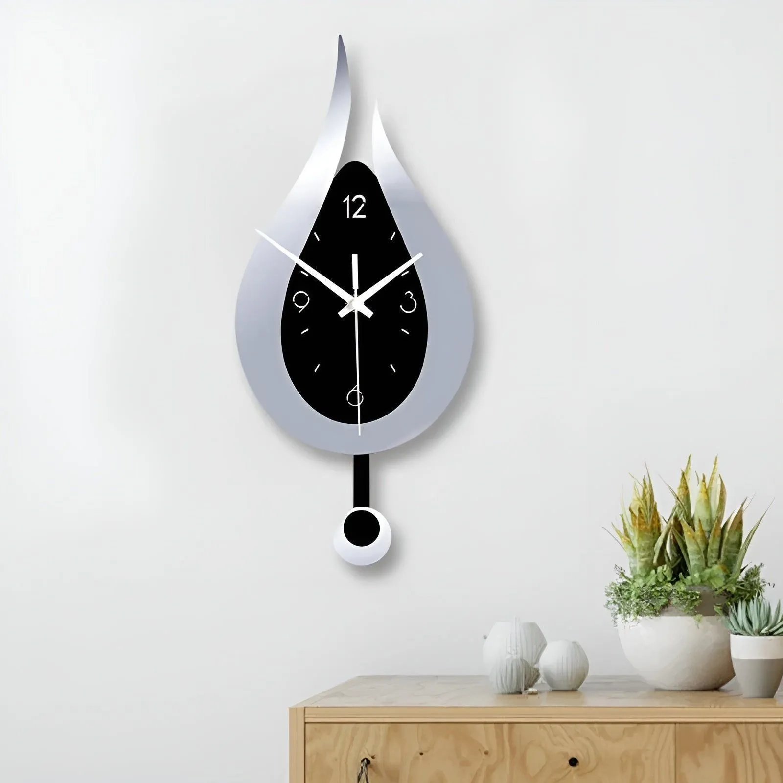 DropTime Clock - Moderne Tropfen-Acryl Pendel-Wanduhr für Ihr Zuhause