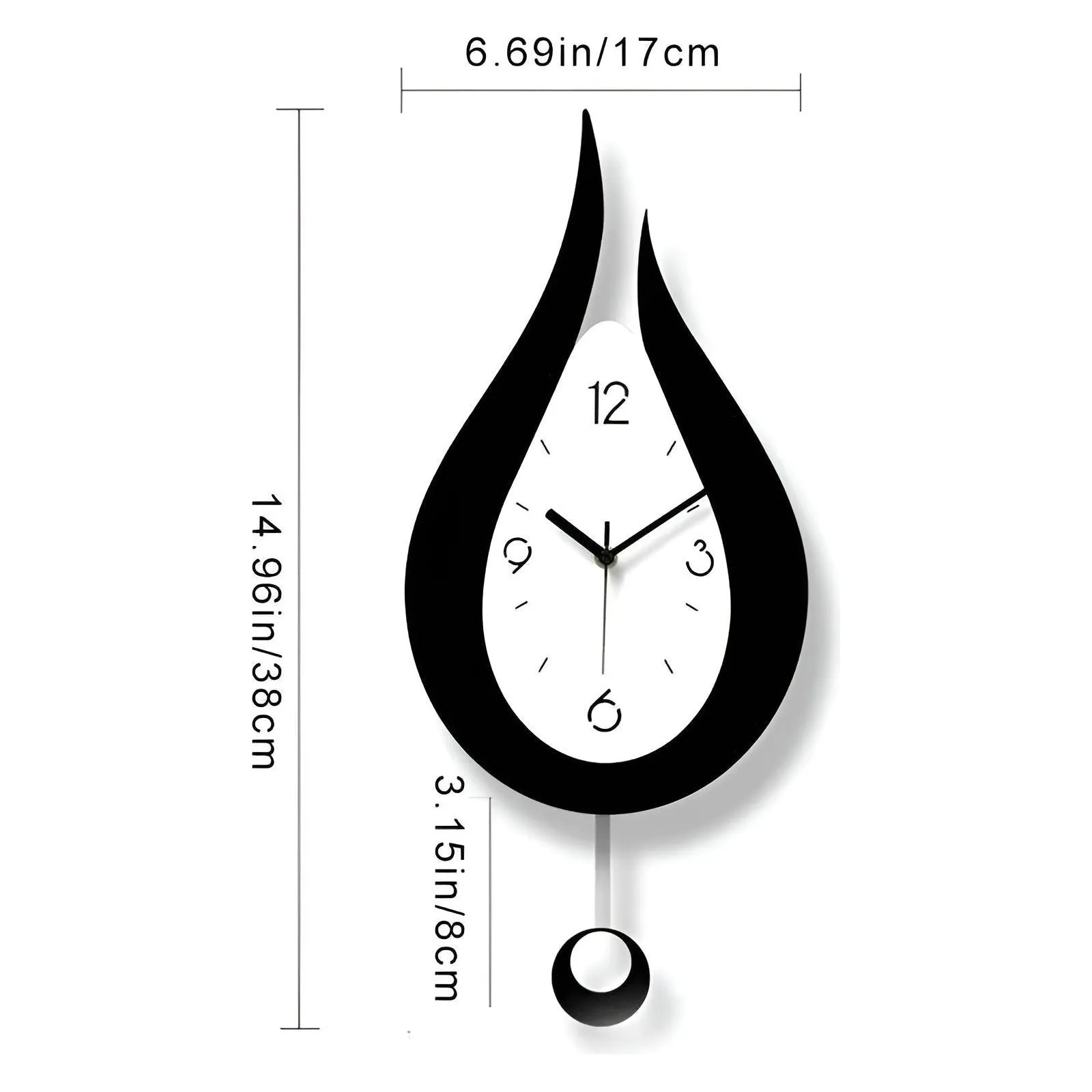 DropTime Clock - Moderne Tropfen-Acryl Pendel-Wanduhr für Ihr Zuhause