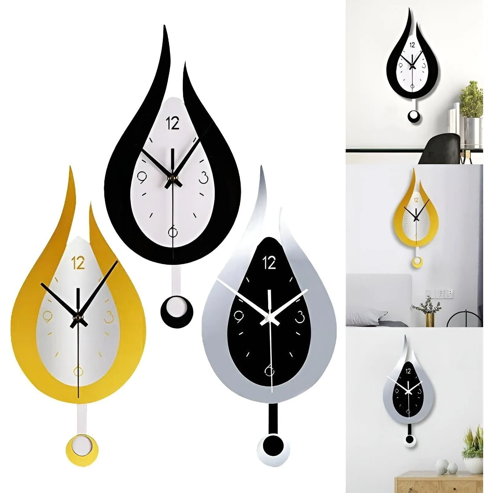 DropTime Clock - Moderne Tropfen-Acryl Pendel-Wanduhr für Ihr Zuhause