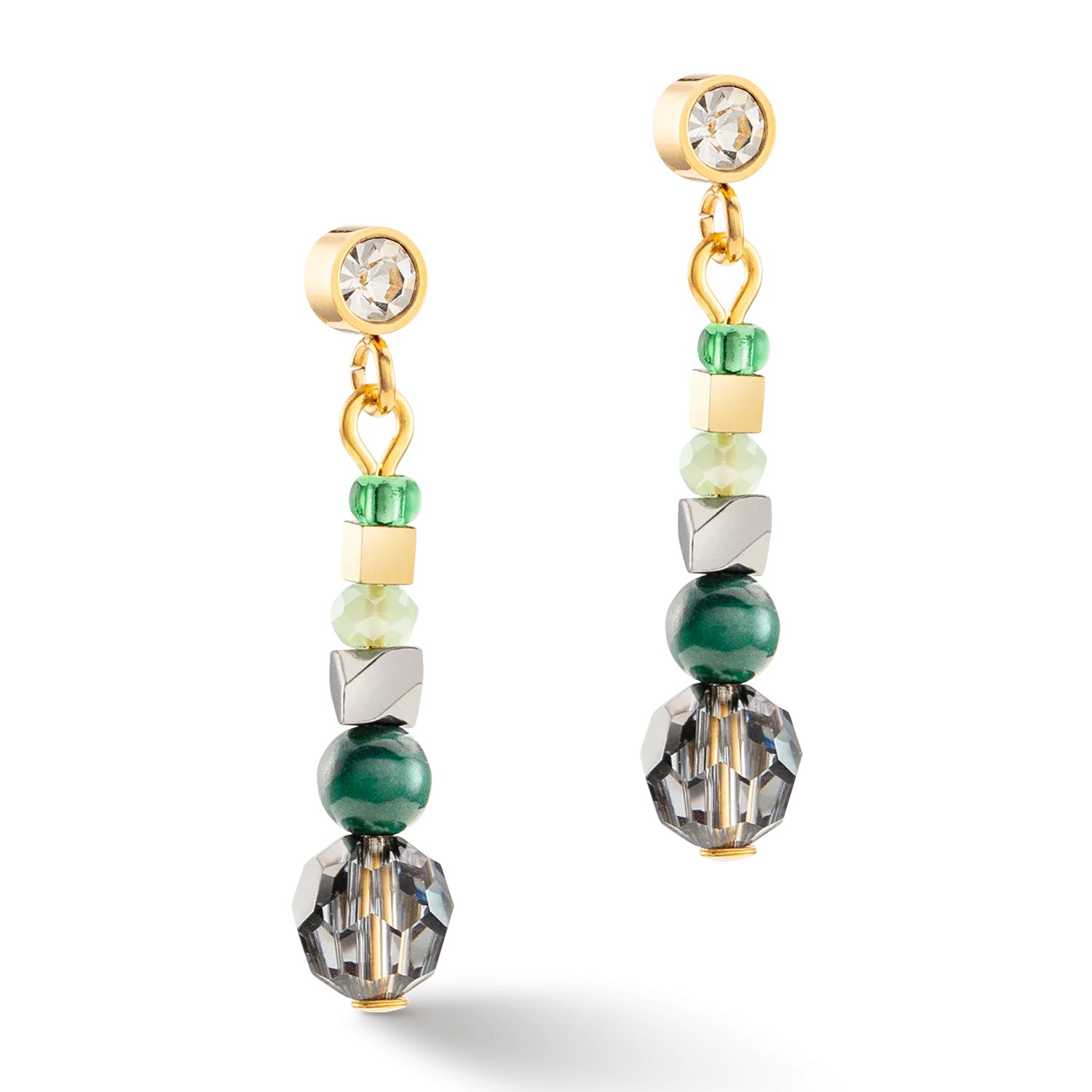 Earrings Amulet Glamorous Green gold