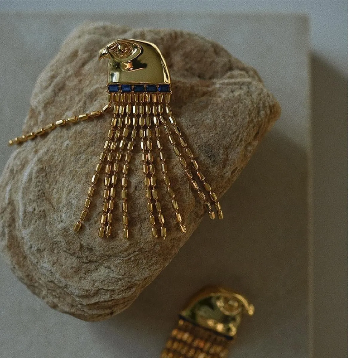 Egyptian Opulence: Avian Horus Elegance Earrings