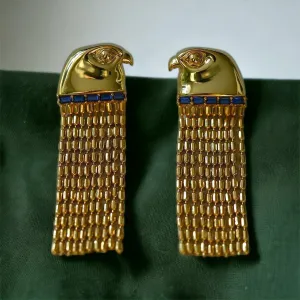 Egyptian Opulence: Avian Horus Elegance Earrings