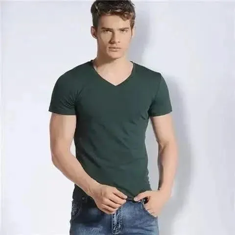 Elegant Slim Fit V-Neck T-Shirt for Men