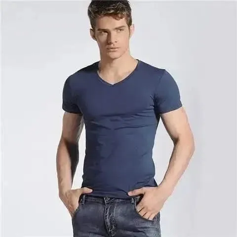 Elegant Slim Fit V-Neck T-Shirt for Men