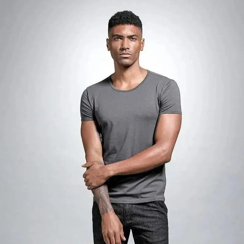 Elegant Slim Fit V-Neck T-Shirt for Men