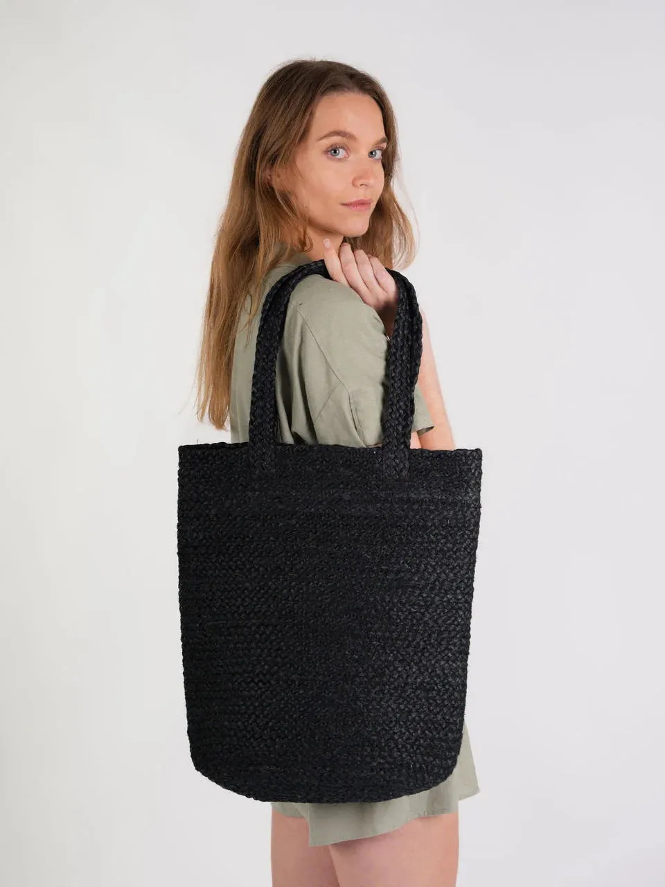 Ellyla Shyla Jute Tote Bag- Black