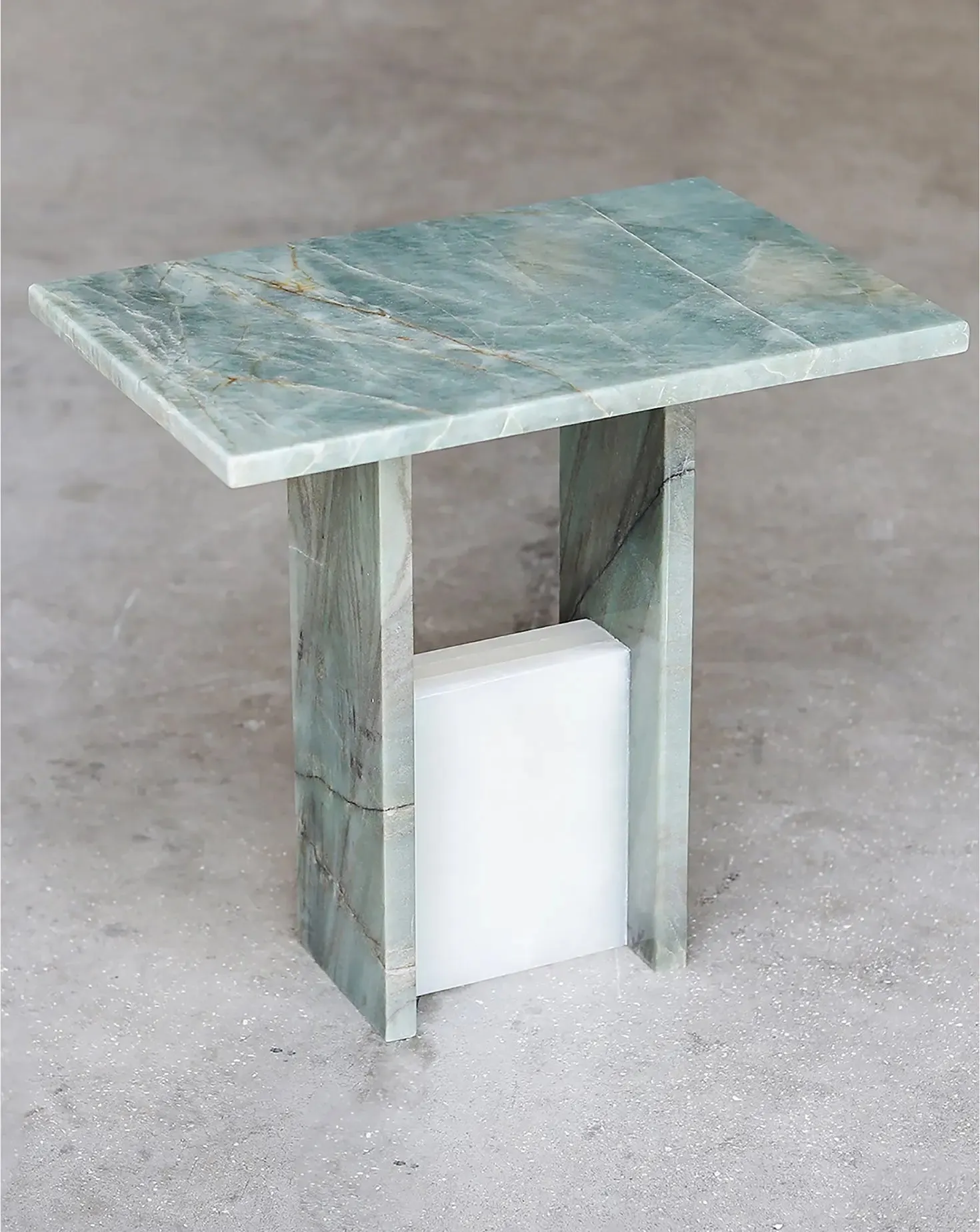 Emerald Quartzite Sculptural Side Table