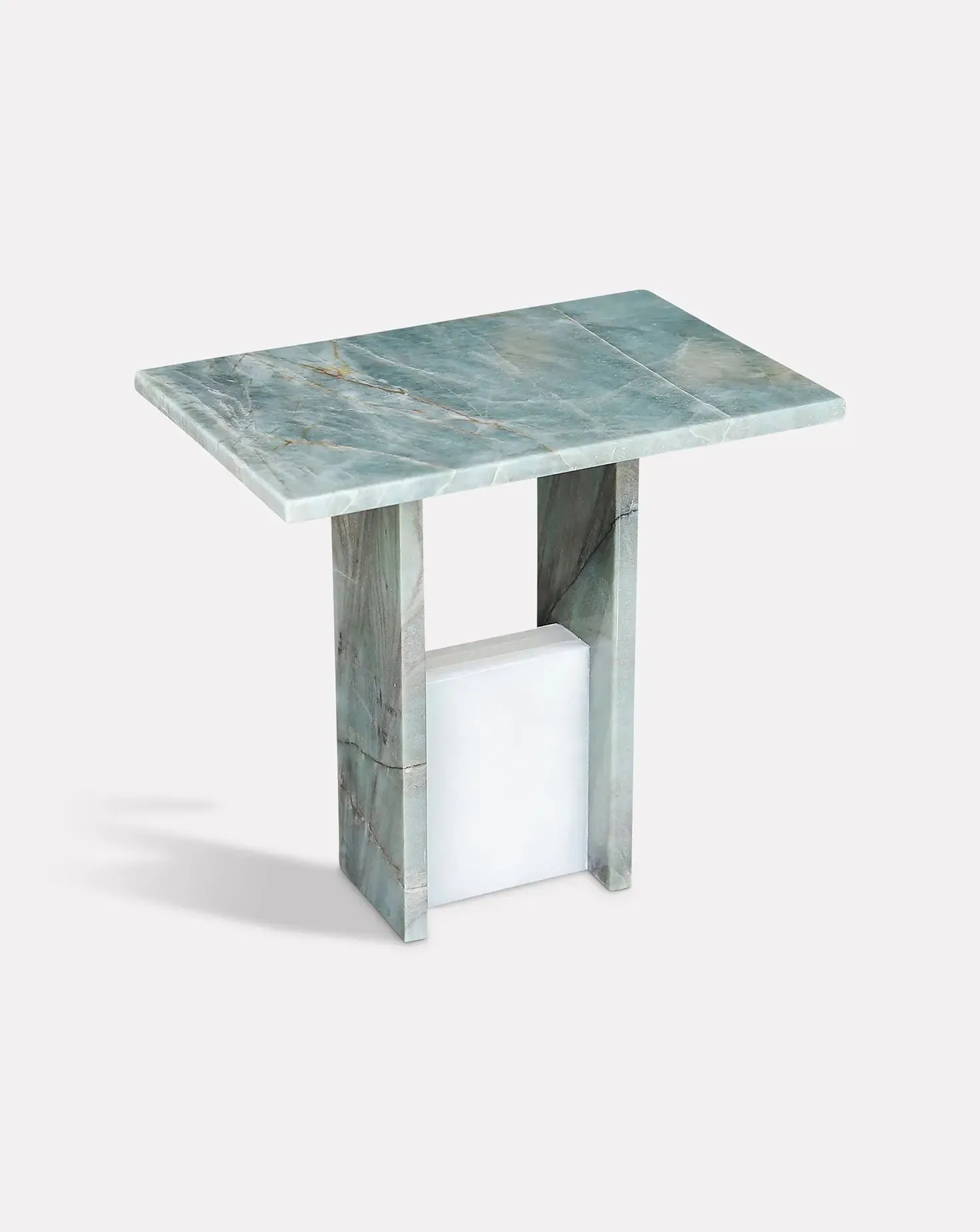 Emerald Quartzite Sculptural Side Table