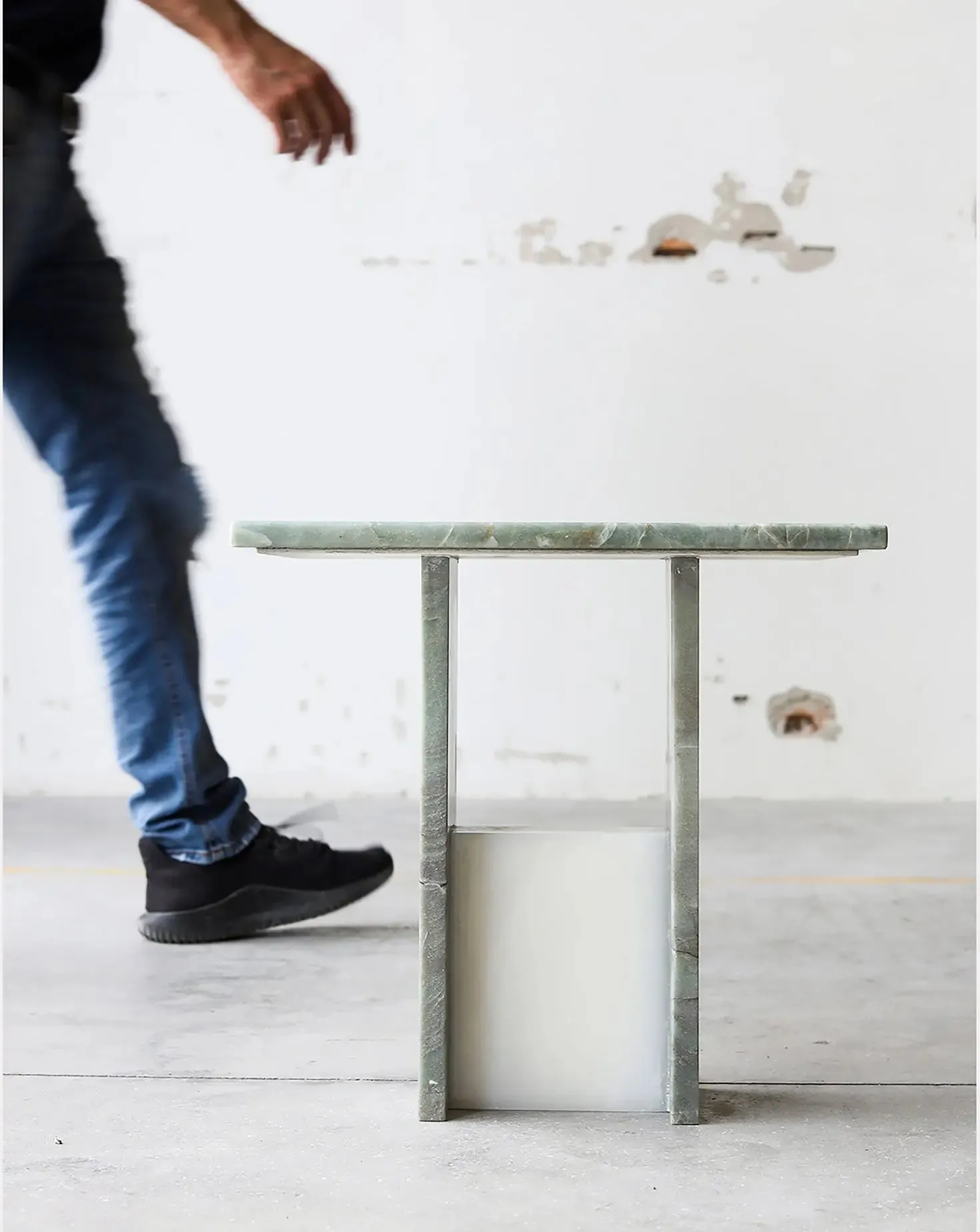 Emerald Quartzite Sculptural Side Table