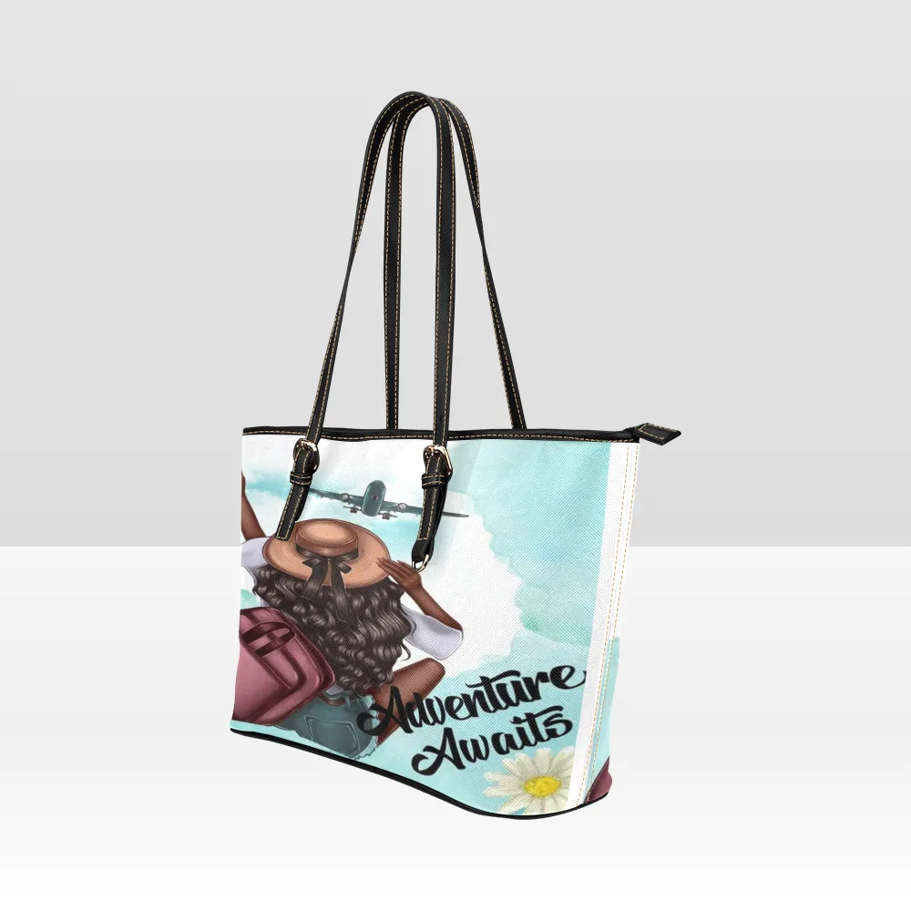 Exclusive Custom All Over Print Leather Tote Bag