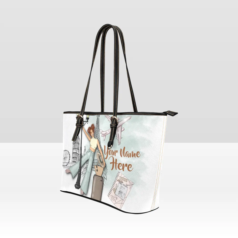 Exclusive Custom All Over Print Leather Tote Bag