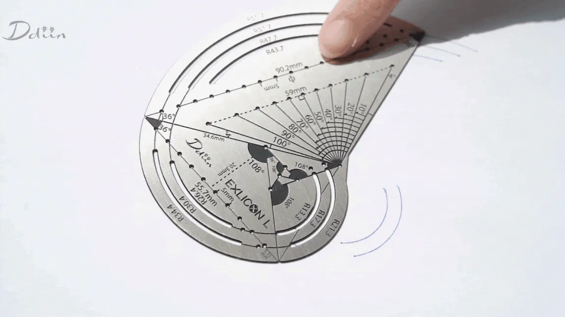 Exlicon L - Precision Golden Ratio Tool Set for Art and Geometry