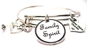 Family Spirit Circle Expandable Bangle Bracelet Set