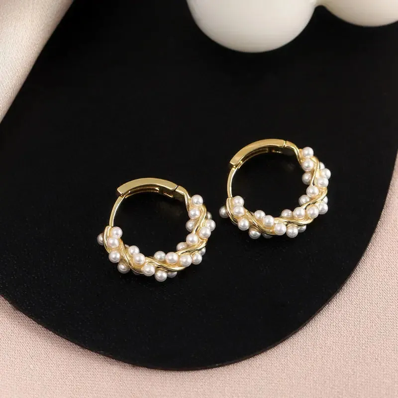 Fashion Korean Metal Elegant Hoop Earring Woman 2022 New Vintage Geometric Statement Earrings Jewelry Brincos Gift