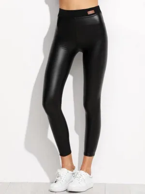 Faux Leather Ankle Leggings