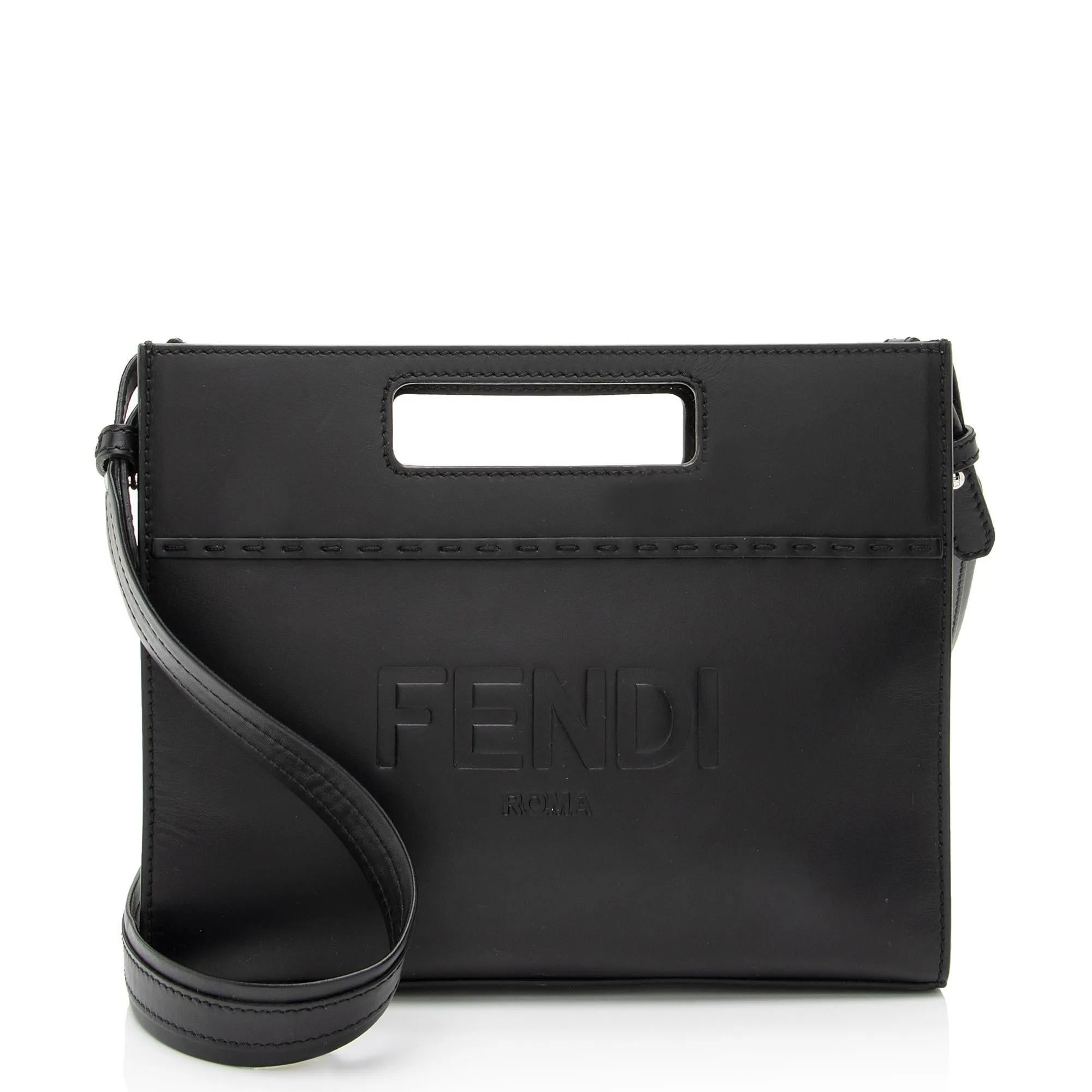 Fendi Calfskin Cutout Handle Mini Shopper Tote (SHF-4Nys6a)