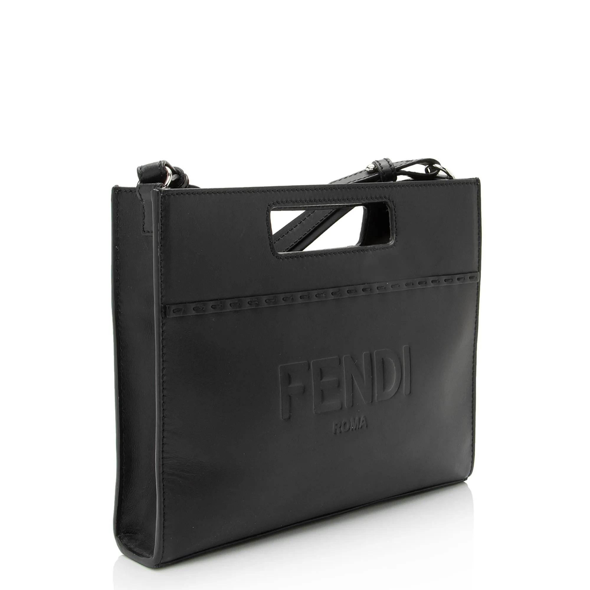 Fendi Calfskin Cutout Handle Mini Shopper Tote (SHF-4Nys6a)