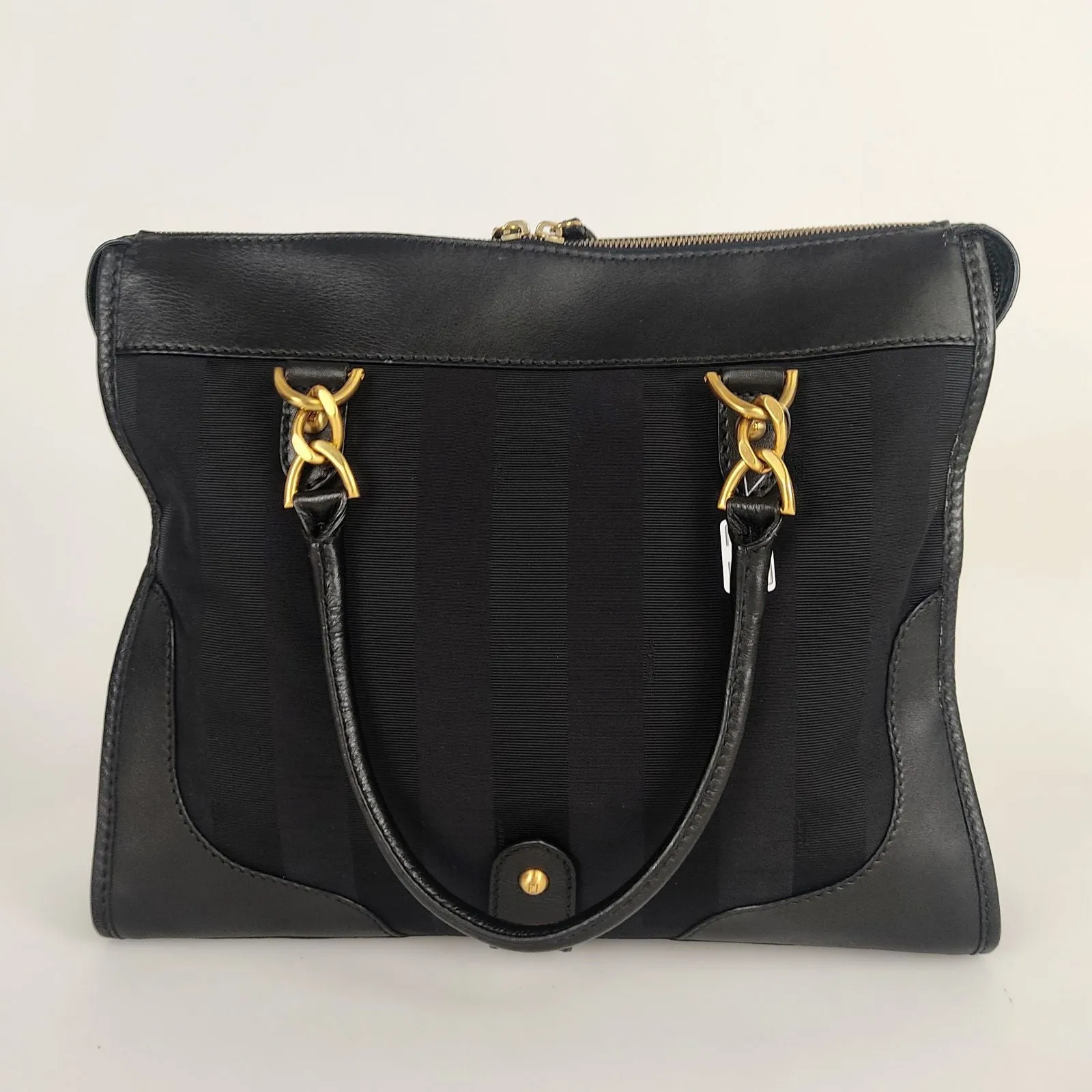 FENDI handbag in Pacan canvas and black leather