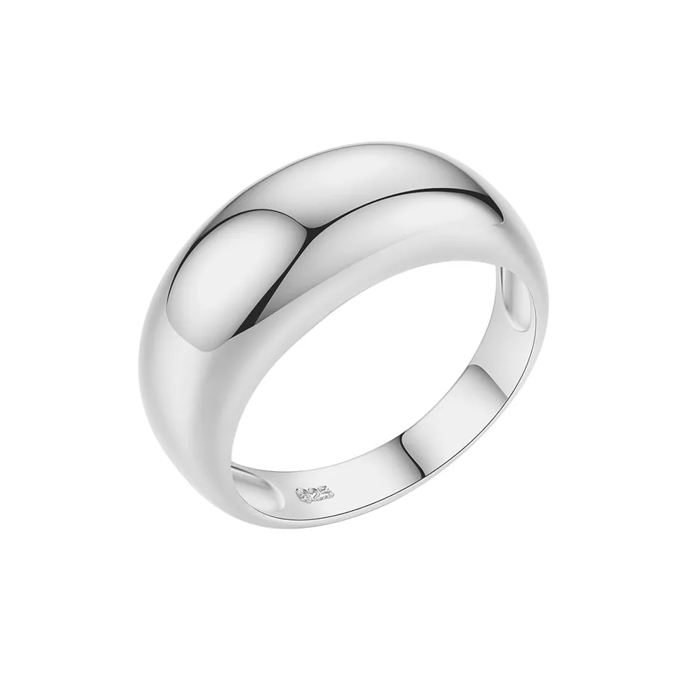 FJ0006 925 Sterling Silver Dome Ring