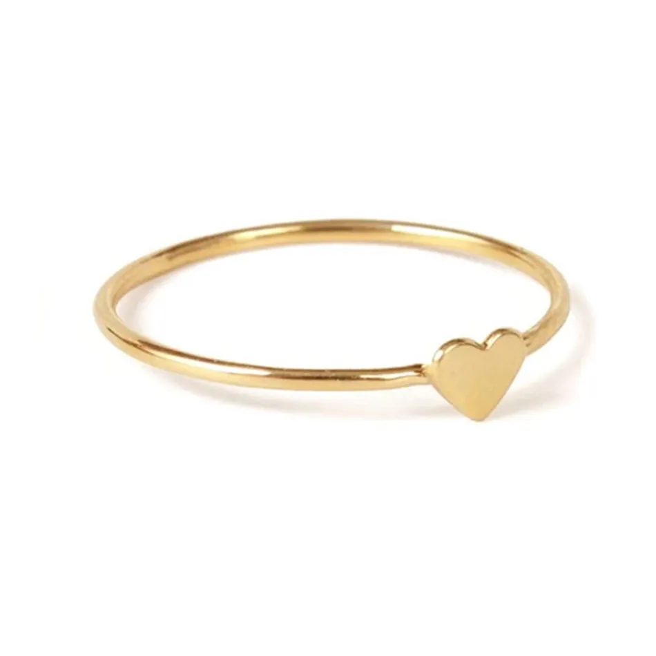 FJ0014 925 Sterling Silver Golden Heart Ring