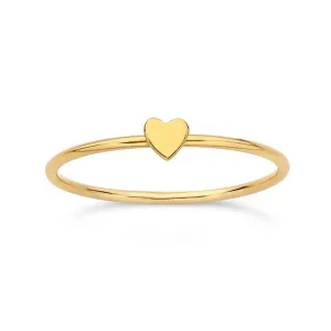 FJ0014 925 Sterling Silver Golden Heart Ring