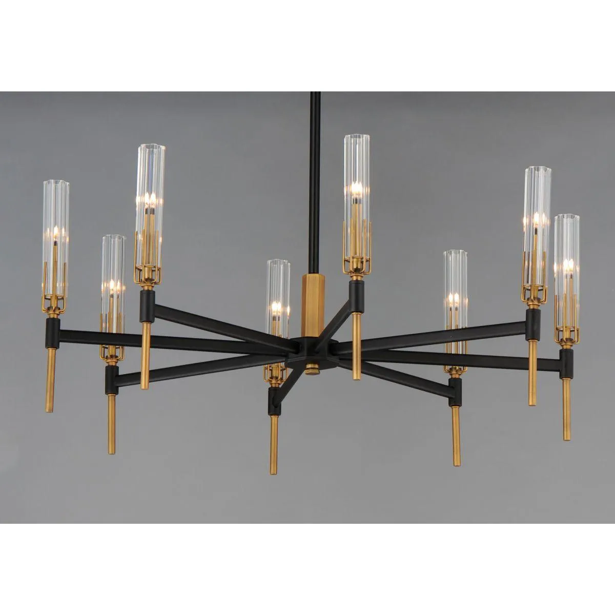 Flambeau 33 in. 8 Lights LED Chandelier Black Finish