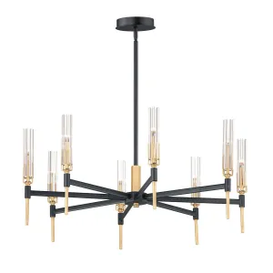 Flambeau 33 in. 8 Lights LED Chandelier Black Finish