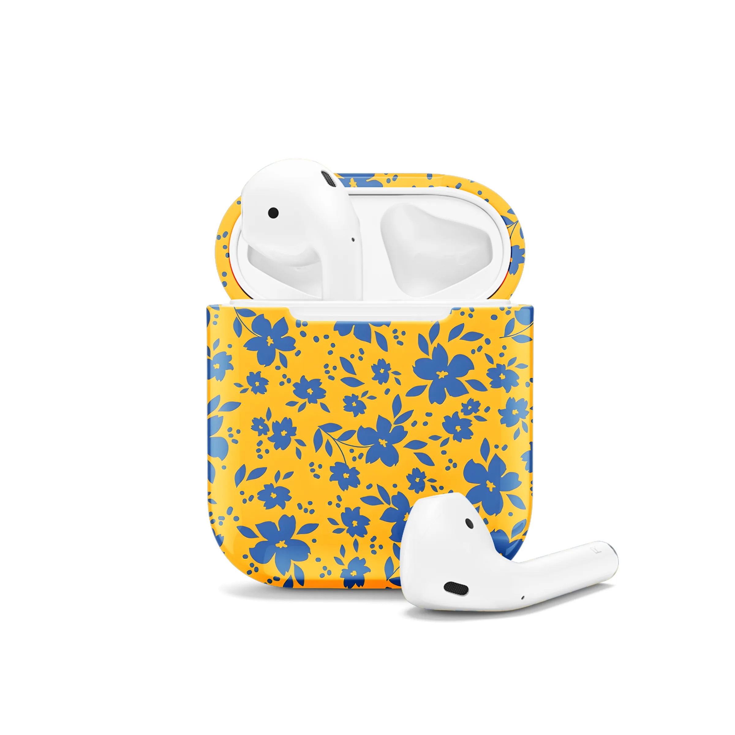 Floral Pattern Yellow  AirPods Case AirPods Pro AirPods Pro 2 AirPods 3 AirPods 2 Glossy 2362